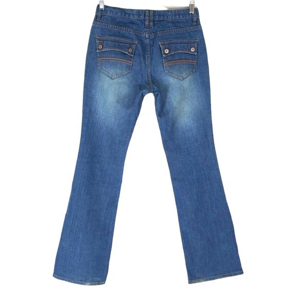 Mossimo Jeans Juniors Size 7 Bootcut Low Rise Blue Denim - Picture 8 of 12